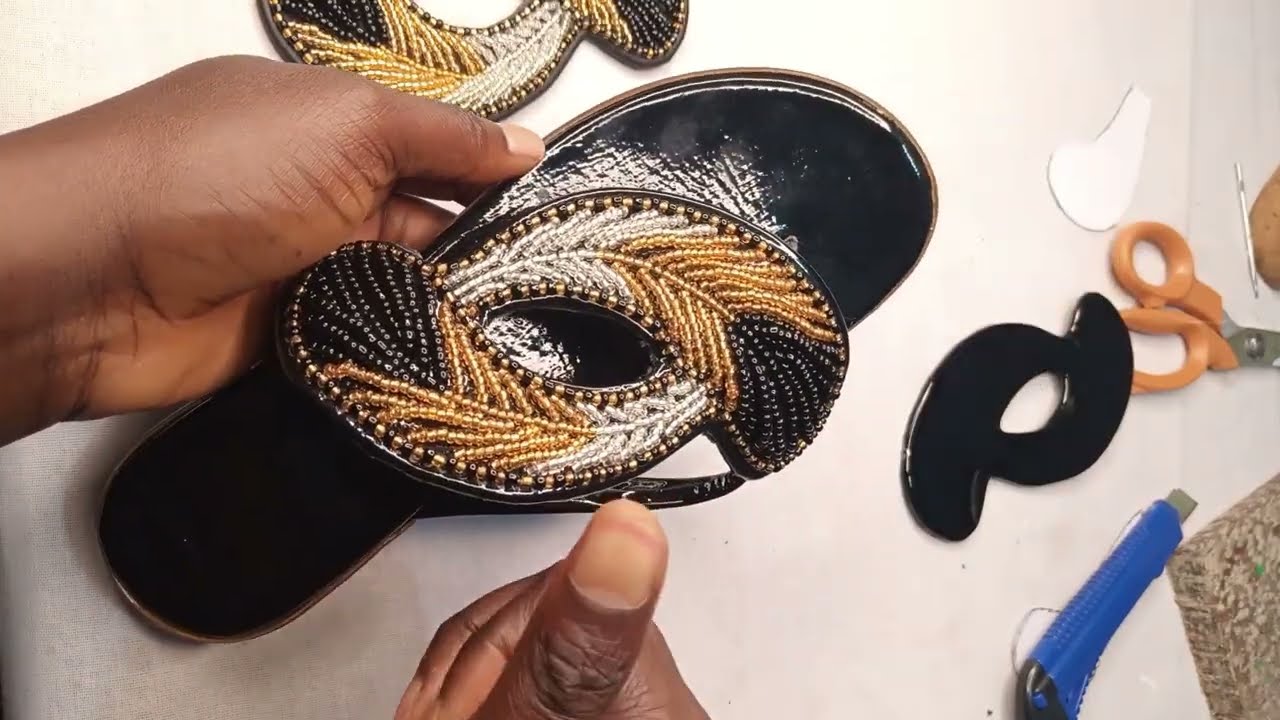 bead craft flower for african shoes