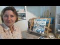 Рисую в эфире лайф. Пасмурный Париж, крыши, облака. Рисуем мастихином