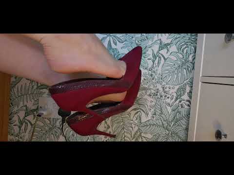 High Heel Shoe Dangling, Velvet High Heel Shoe Drop, Candid Footplay, Feet Fetish, Sexy Shoe Dangle