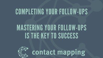 Contact Mapping Completing a Follow-up General And Sales Training