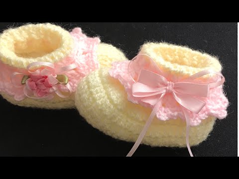 Crochet Baby booties for girls & Boys EASY, Crochet baby shoes, Crochet baby boots, Crochet for Baby