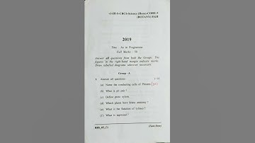 +3 (Bsc) 3rd Semester Botany Honours,Core-5 Question Paper 2019 Of Utkal University.#odisha