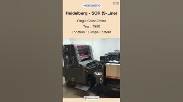 Preowned Offset Printing Machine for SALE | Heidelberg - SOR (S-Line) | @Machinedalal