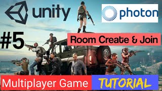 Unity Multiplayer Using Photon Networking : Create Room & Join Room #5 [Hindi]
