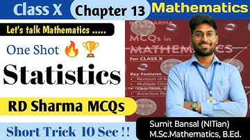 Statistics || RD Sharma MCQ Solutions Class10th Mathematics || One Shot 🔥🏆 || SHORT TRICK 10 Sec ||