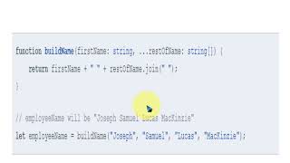 Optional and Rest Parameters in functions of typescript