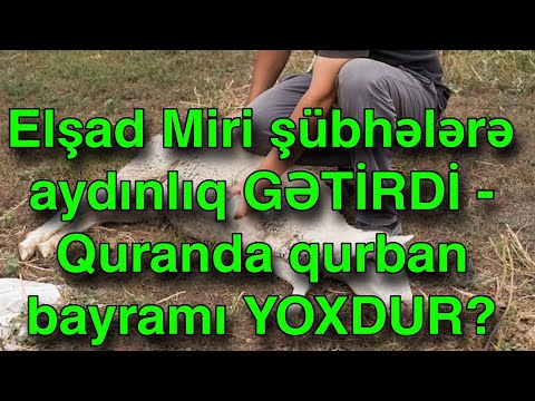 Elşad Miri şübhələrə aydınlıq GƏTİRDİ - Quranda qurban bayramı YOXDUR?