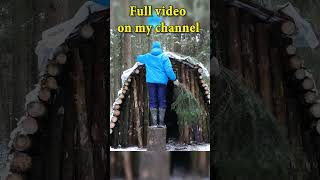 Log cabin | Roof insulation with fir branches | Asmr #shorts