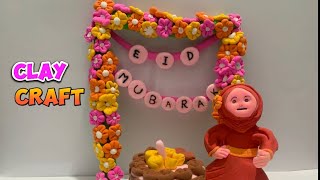 "Clay Craft Corner Making Eid Mubarak Decor with Cake Accent| polymer clay tutorial |