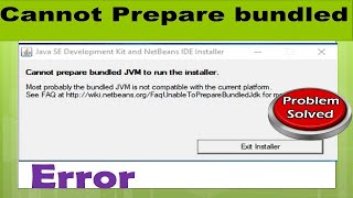 Cannot Prepare bundled JVM to run the installer.