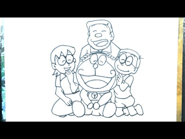 Doraemon Drawing || How to Draw Doraemon Family Step by Step - YouTube