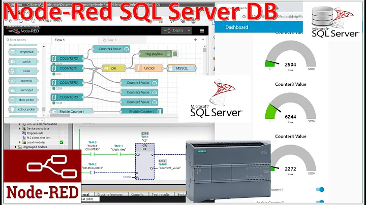 PLC S7-1200 connect with Node-Red and SQL Server Database