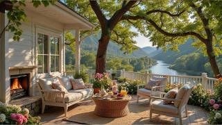 Soft Morning Piano for Sleep & Focus🌿Crackling Fireplace with Soft Piano Music By The Lake For Relax screenshot 4
