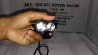 PASANG LAMPU LED TAMBAHAN/LAMPU TEMBAK CREE OWL 3 MATA DI YAMAHA NEW VIXION