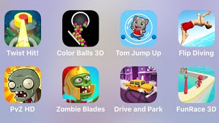 Twist Hit,Color Balls 3D,Tom Jump Up,Flip Diving,PvZ HD,Zombie Blades,Drive And Park,Fun Race 3D screenshot 4