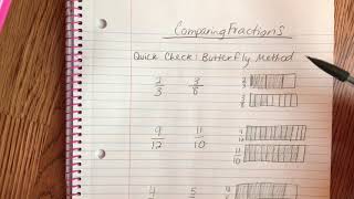 Comparing Fractions: Butterfly Method