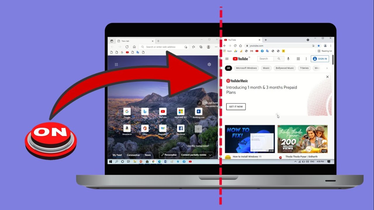 How To Split Your Screen In Windows 10 Twice Video | Jais Way