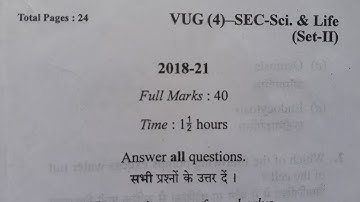 Vbu Semester 4 SEC-Science and Life 2018-2021 question paper
