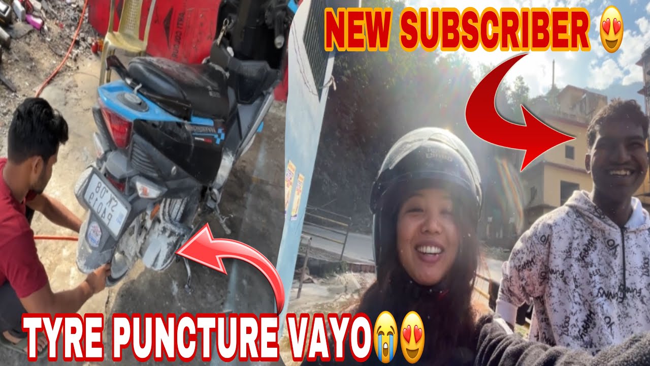 SCOTTY KO TYRE PUNCTURE VAYO.. 🥹🥹NEW SUBSCRIBER🌸😍😍 - YouTube