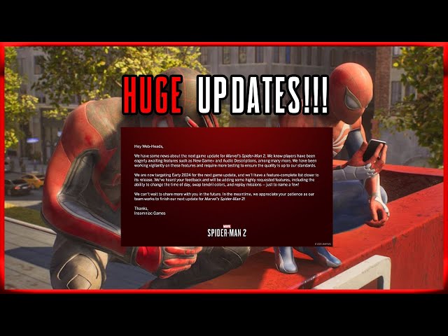 Major Spider-Man 2 update coming early 2024: New Game+, mission replay,  day/night, more