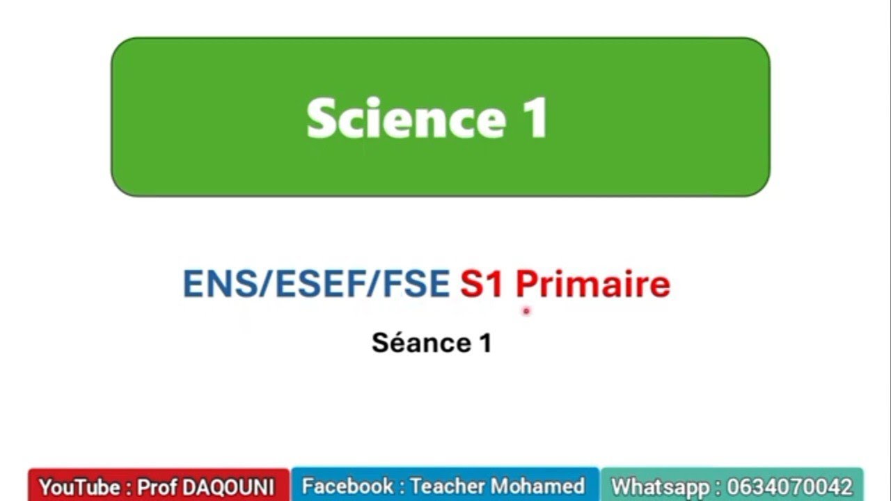 Niveaux d’organisation du être vivants ENS/ESEF/FSE S1 Primaire séance 1