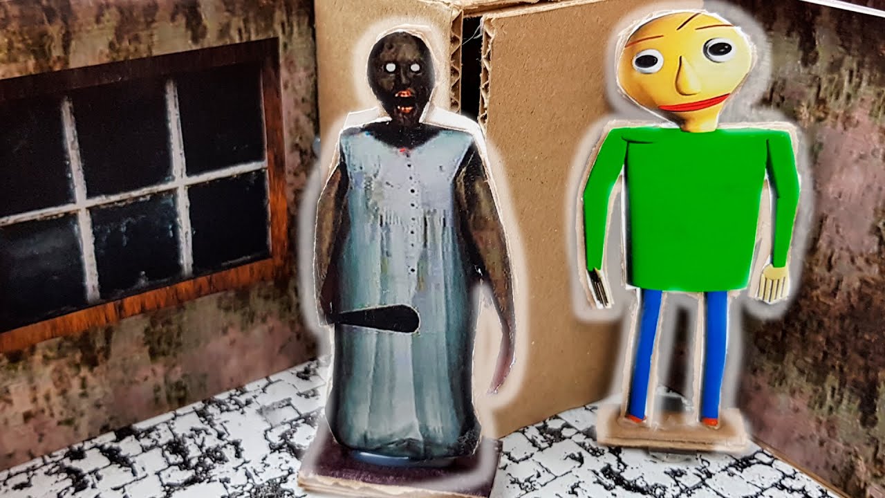 Granny VS Baldi - Cardboard Game - Baldi's Basics trying to escape from Granny's house