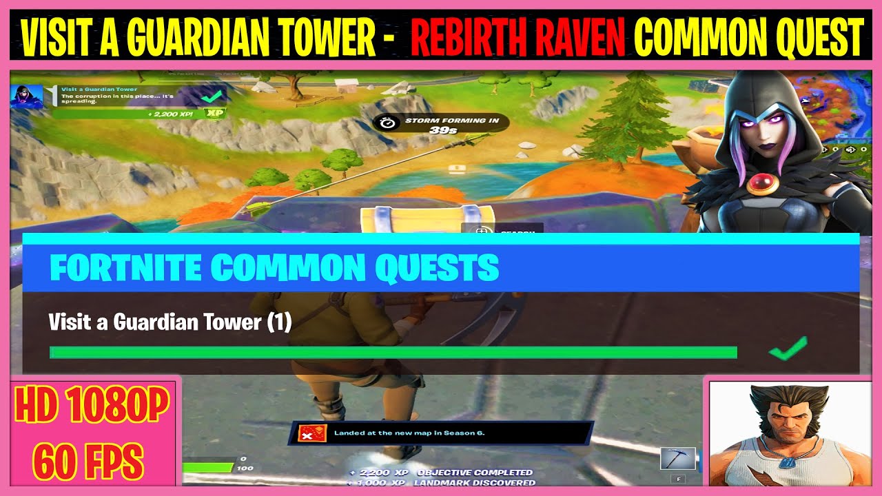 Visit a Guardian Tower (1) - Fortnite REBIRTH RAVEN Common Quest