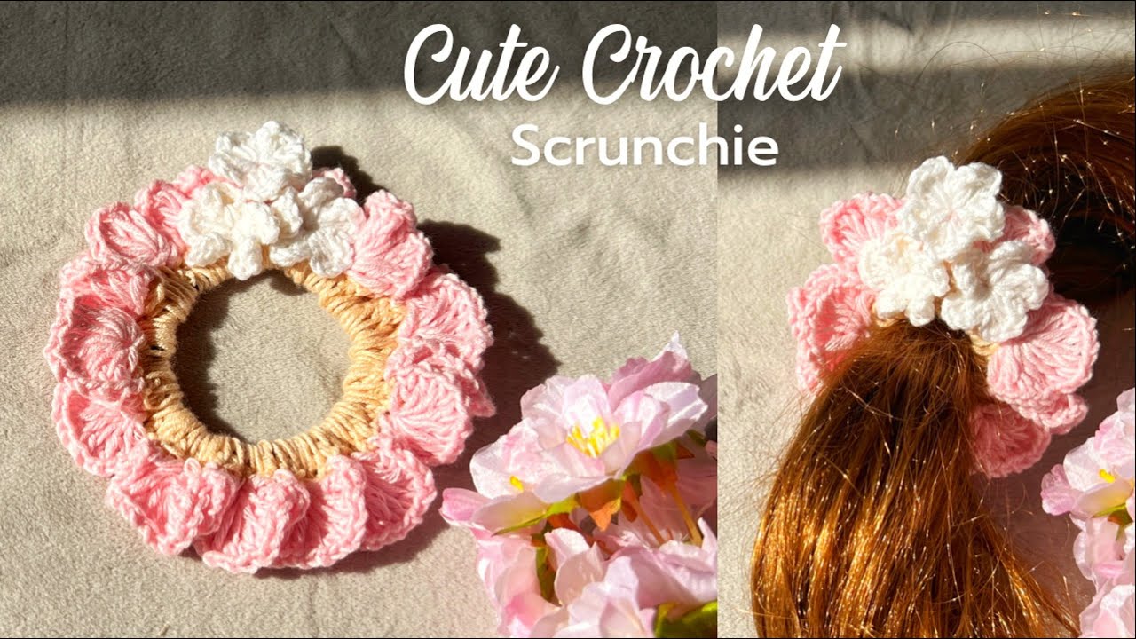 Cute Crochet Scrunchie | Diy crochet scrunchies | crochet for beginners