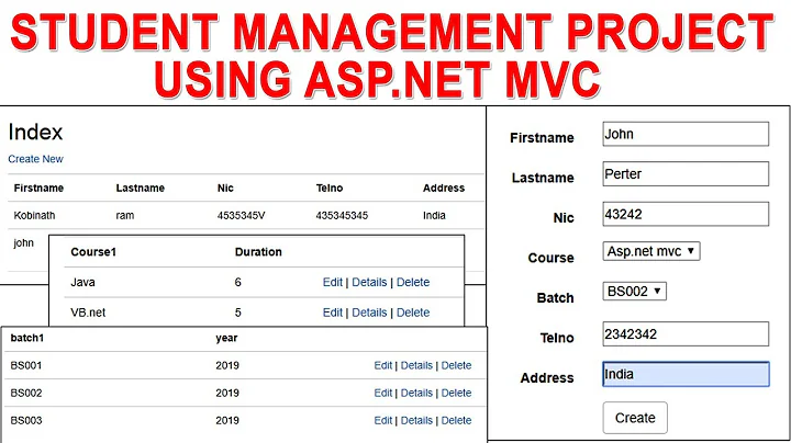 Student Management System Project Asp.net MVC