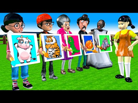 Scary Teacher 3D vs Squid Game Help Herobrine Nick Draw Squid Game Doll 5 Times Challenge who loser?