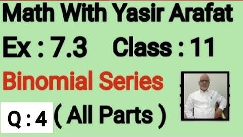Class 11 mathematics| Binomial Series | Ex 7.3 Q 4 | Hindi