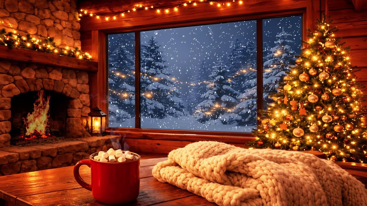 Cozy Winter Night Jazz ❄️ Fireplace Ambience for Focused Work, Calm Study & Stress Relief
