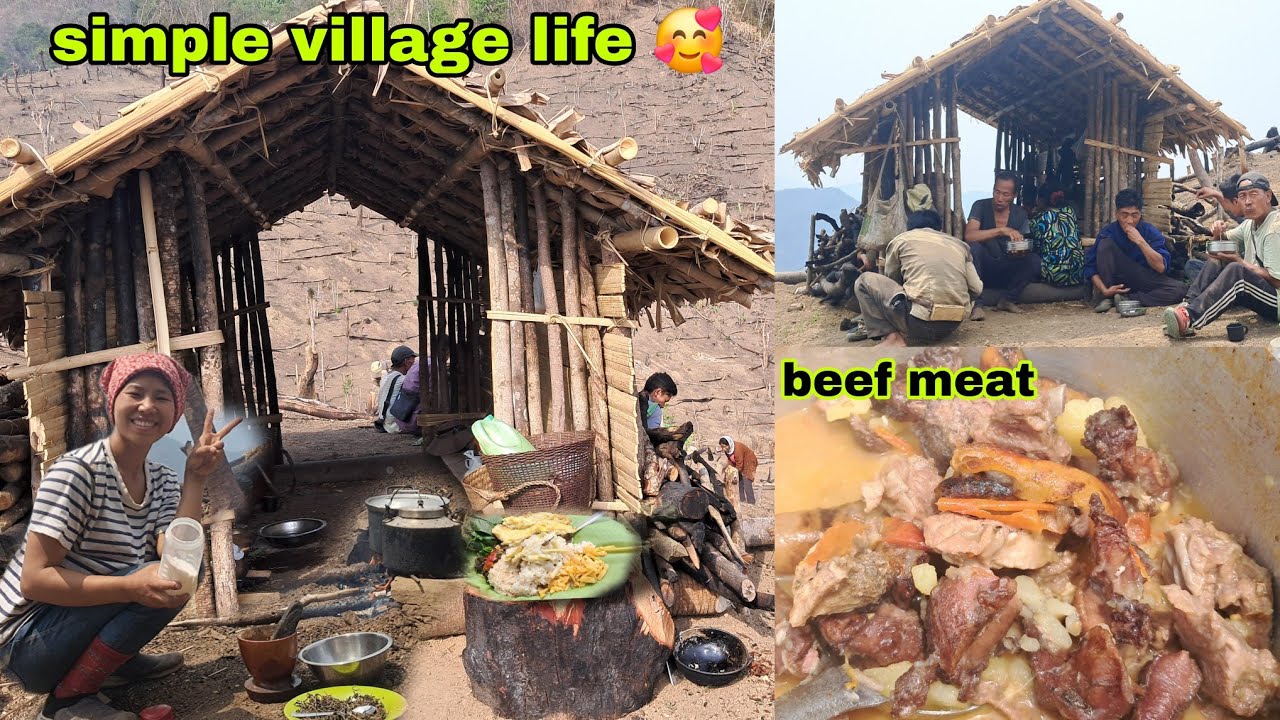 Village Girl Cooked Delicious Beef Meat ||Spicy Honkerü pickle ||Naga farmers |Jhum cultivation