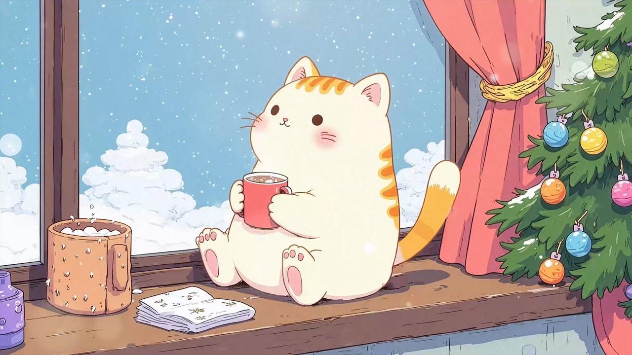 Cozy Winter Lofi ❄️ Cat by the Window | Chill Beats for Relax, Study & Sleep