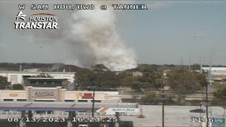 LIVE: Mulch fire burns in northwest Houston