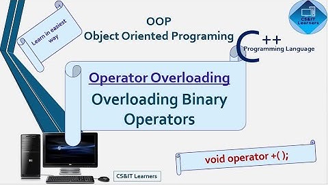 Operator Overloading in C++ | Binary Operator Overloading | BSCS | ADCS BSIT
