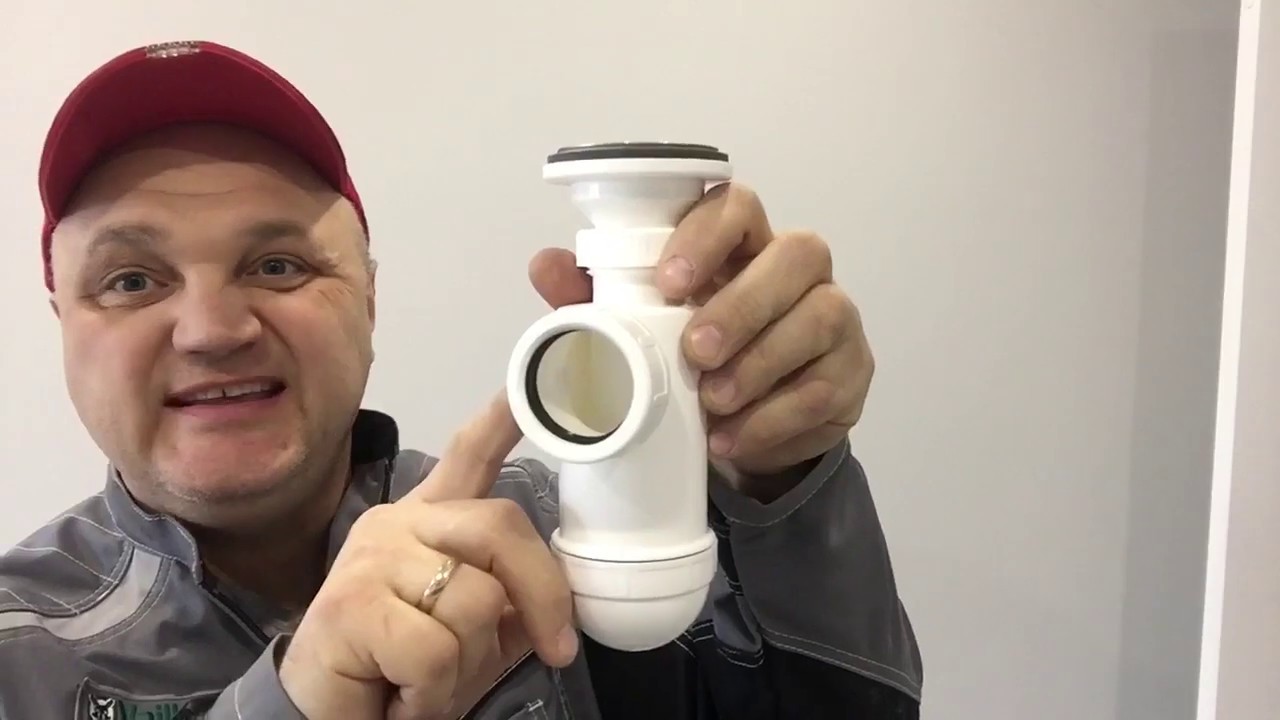 Как собрать и установить сифон для раковины с переливом в ванной ...