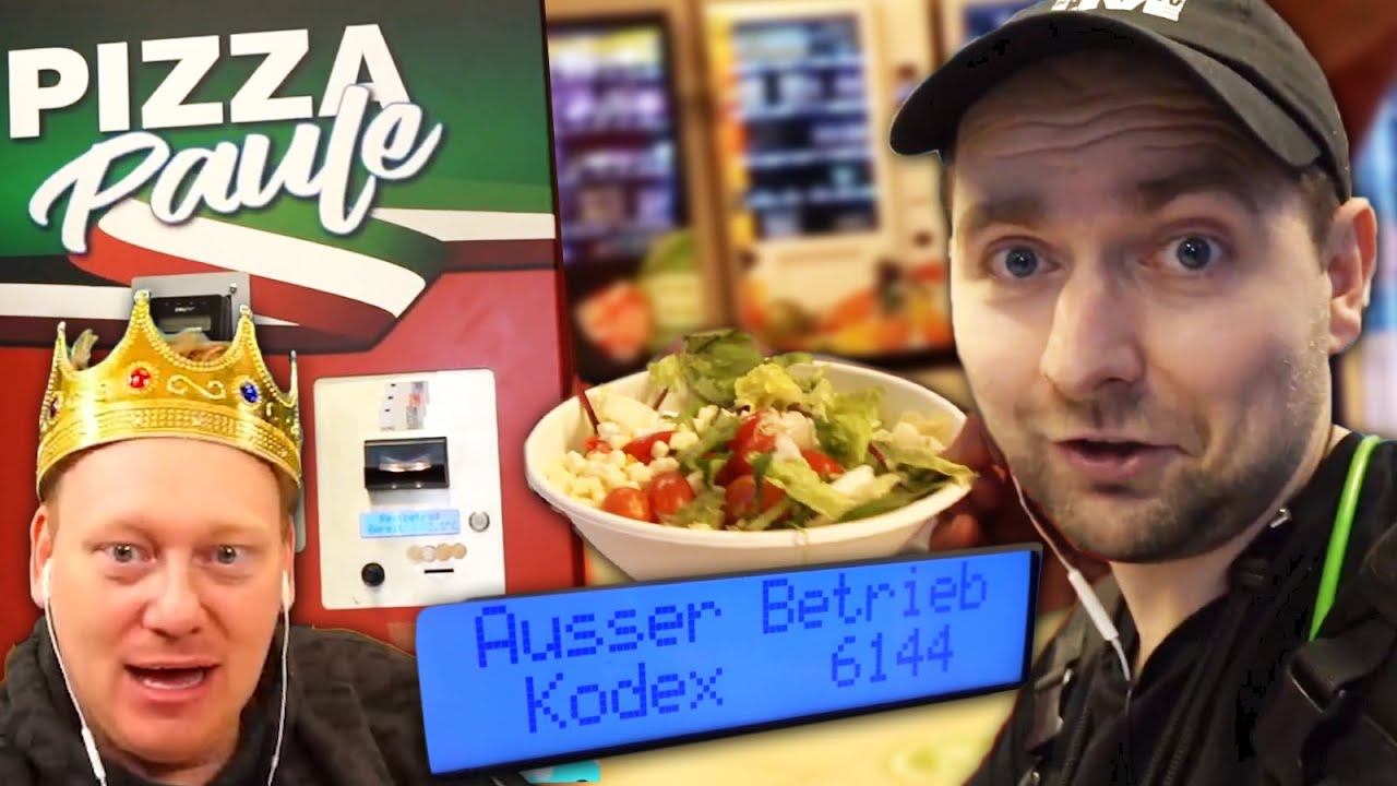 Automat schluckt 2 mal meine Pizza! 😡 Pizza, Salat & Kuchen aus dem Automaten? 😂