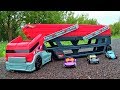Тягач - автовоз и машинки Хот Вилс - Игрушечные машинки для мальчиков в видео для детей