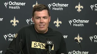 Head Coach Kellen Moore speaks ahead of Saints off-season practice