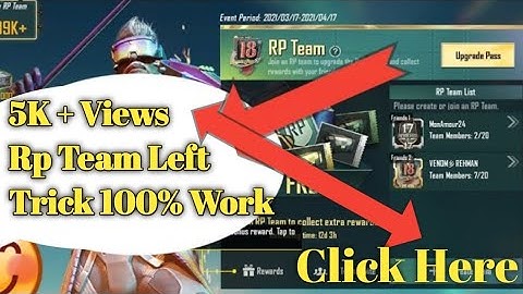 How To Leave RP Team In Pubg Mobile Free 2 mints Trick