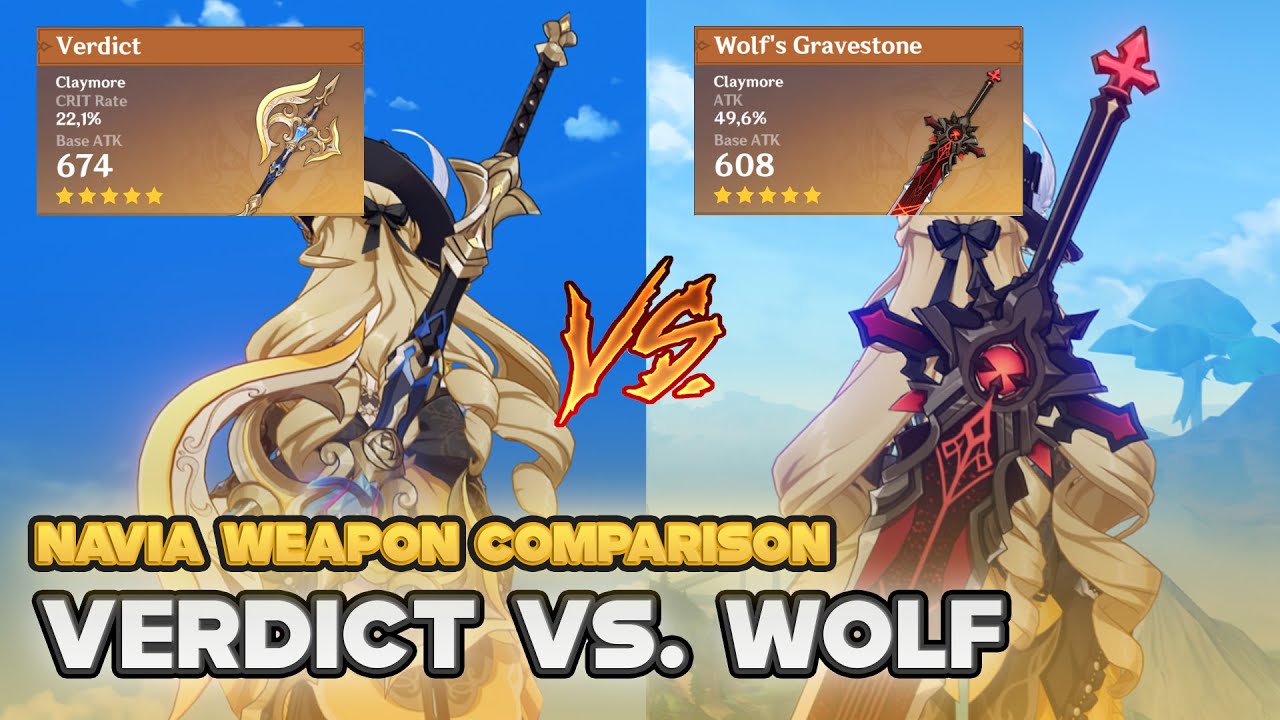 Navia Weapon Comparison Verdict vs Wolf Gravestone Genshin Impact
