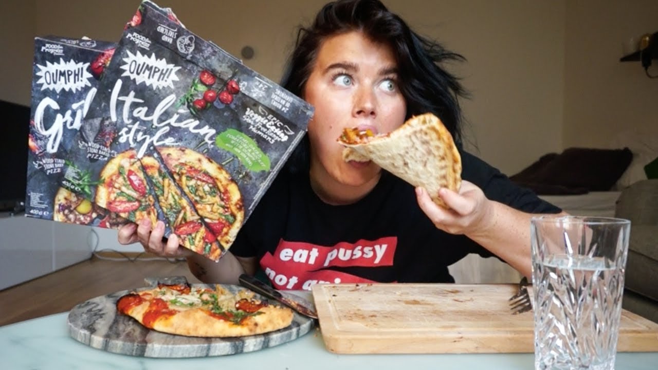 TESTAR OUMPHS VEGANSKA PIZZOR | MUKBANG