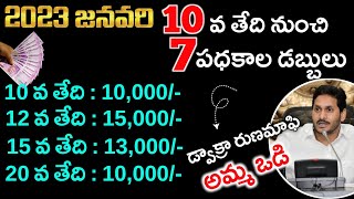 జనవరి నెలలో 7పథకాలు డబ్బులు|ysr pinchan kanuka|ebc nestam|dwacra runamafi|ysr aasara|pm kisan|rythu