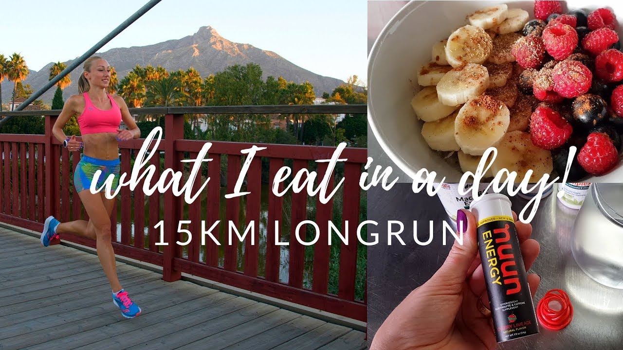 WHAT I EAT IN A DAY - HALF MARATHON TRAINING 15KM LONGRUN VLOG.09 - YouTube