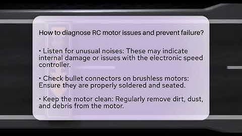 How to diagnose RC motor issues and prevent failure? - RC Toy Central