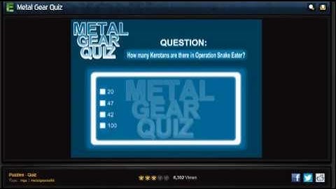 Newgrounds Hunt: Metal Gear Quiz Show!