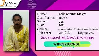 CONGRATULATIONS LEELA SRAVANI SRAVYA PLACED AS JAVA DEVELOPER