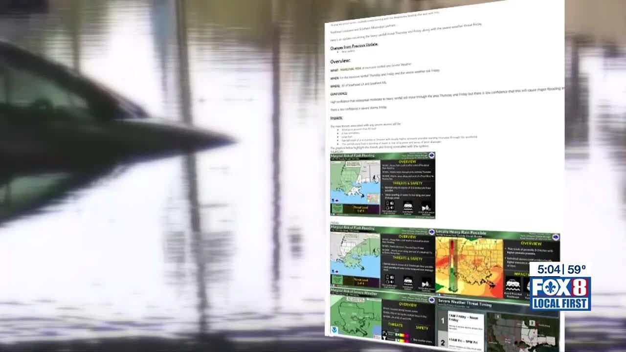 National Weather Service shows flood-risk warnings sent to New Orleans officials