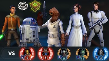 Ackbar Omicron vs r6 Bossk BH | 5v5 Grand Arena | swgoh